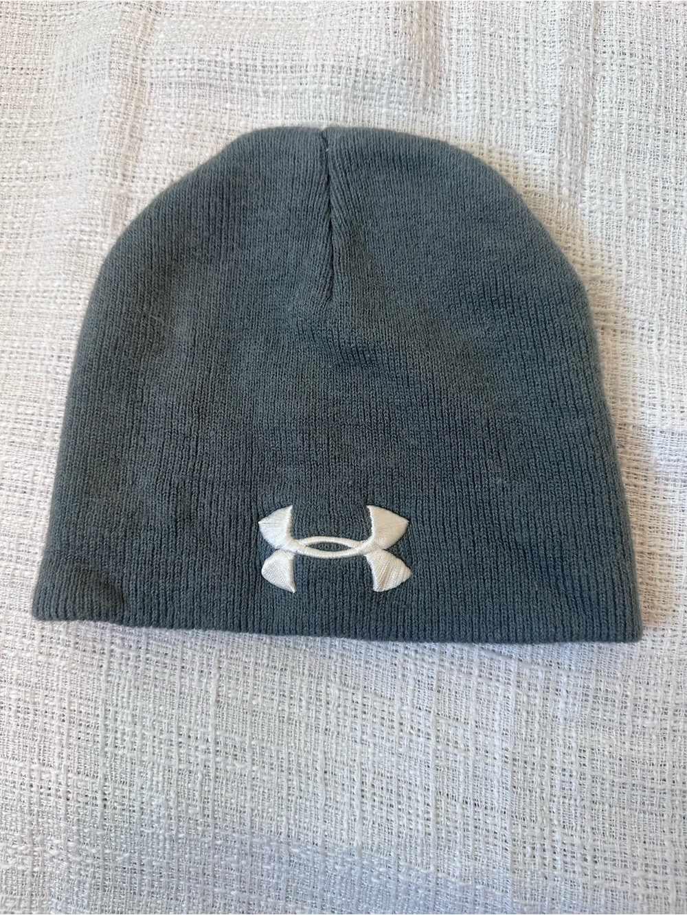 Youth Under Armour Gray Knit Beanie with White Logo